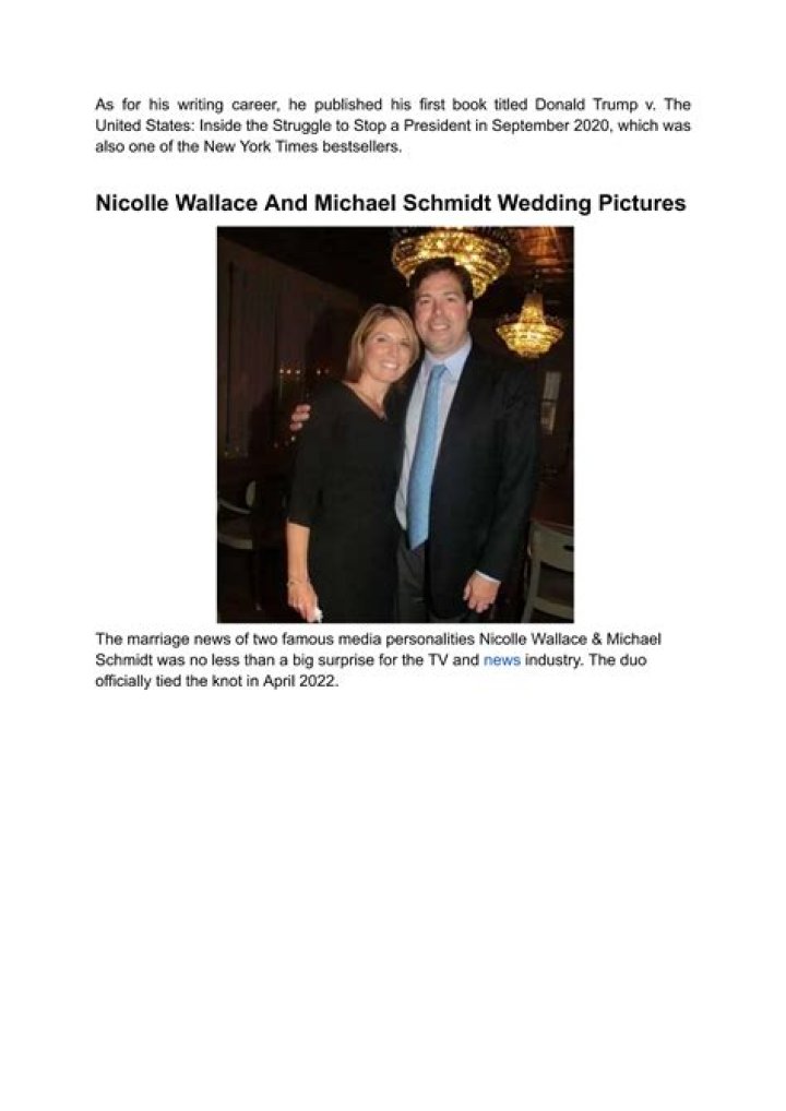 Nicole Wallace Michael Schmidt Wedding: Stunning Pictures and Exclusive Details
